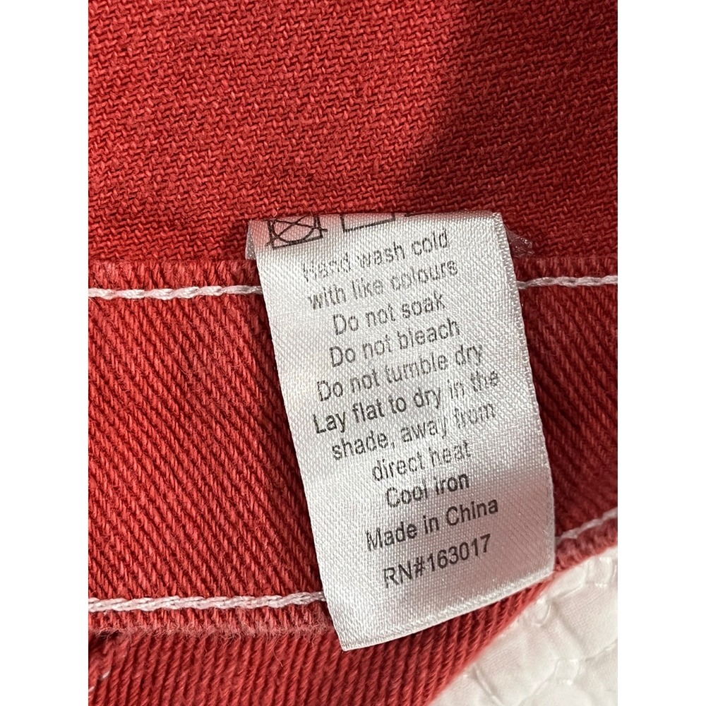 Lioness Red Carpenter Pants Wide Leg Utility Denim Contrast Stitch Womens Size M - Picture 3 of 9